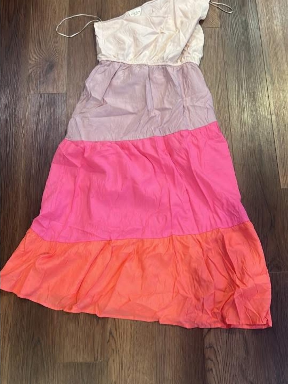 Tiered Colorblock Maxi Skirt - Pink, Coral & Cream